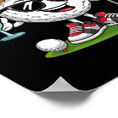 Lustiger Cinco De Mayo Golfball mit Sombrero Marga Poster (Ecke)