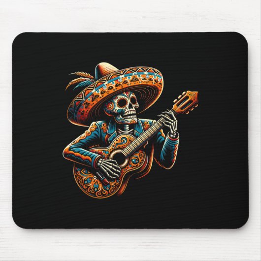 Lustiger Cinco De Mayo Skelett Schädel Fiesta Somb Mousepad (Vorne)