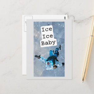 Lustiger Clown Eiswürfel fällt auf Eis Postkarte