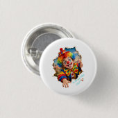 Lustiger Clown-Junge bricht aus Button (Vorne & Hinten)