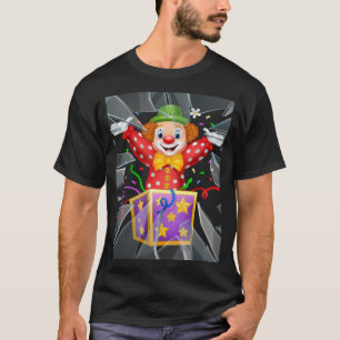 lustiger Clown unter dem kaputten Glas T-Shirt