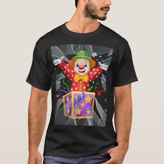 lustiger Clown unter dem kaputten Glas T-Shirt (Vorderseite)