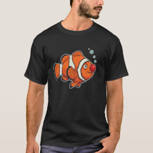 Lustiger Clownfisch mit roter Nase Dummer Ozean Hu T-Shirt