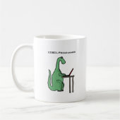 Lustiger COBOL-Programmierer-Dinosaurier Kaffeetasse (Links)