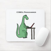 Lustiger COBOL-Programmierer-Dinosaurier Mousepad (Mit Mouse)