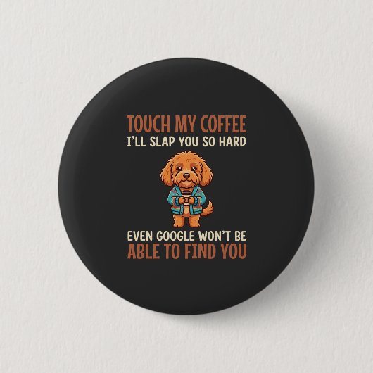 Lustiger Cockapoo Kaffeeliebhaber Button (Vorderseite)