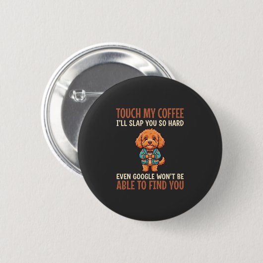 Lustiger Cockapoo Kaffeeliebhaber Button (Vorne & Hinten)