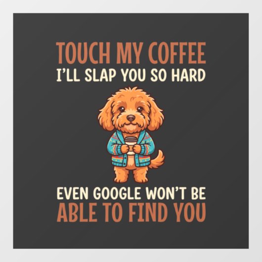 Lustiger Cockapoo Kaffeeliebhaber Fensteraufkleber (Blatt)