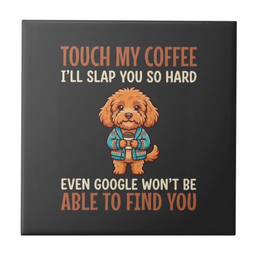 Lustiger Cockapoo Kaffeeliebhaber Fliese (Vorderseite)