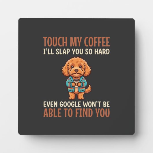 Lustiger Cockapoo Kaffeeliebhaber Fotoplatte (Vorderseite)