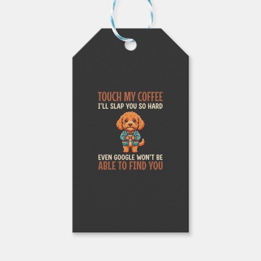 Lustiger Cockapoo Kaffeeliebhaber Geschenkanhänger (Vorderseite)