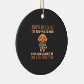Lustiger Cockapoo Kaffeeliebhaber Keramik Ornament (Rechts)