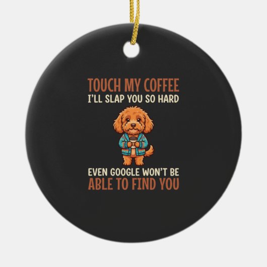 Lustiger Cockapoo Kaffeeliebhaber Keramik Ornament (Vorne)