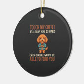 Lustiger Cockapoo Kaffeeliebhaber Keramik Ornament (Links)