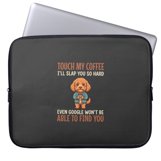 Lustiger Cockapoo Kaffeeliebhaber Laptopschutzhülle (Vorderseite)