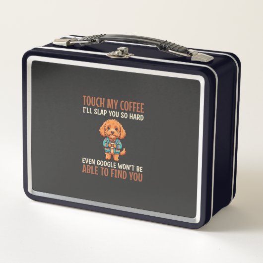 Lustiger Cockapoo Kaffeeliebhaber Metall Brotdose (Vorderseite)