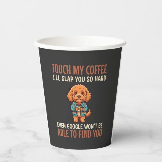 Lustiger Cockapoo Kaffeeliebhaber Pappbecher (Vorderseite)