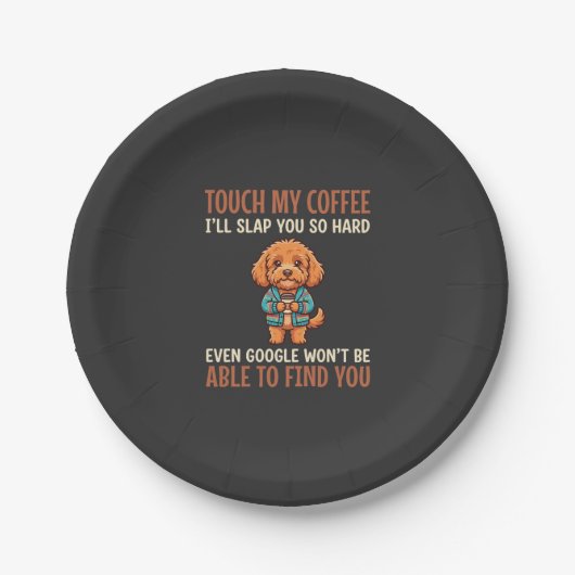 Lustiger Cockapoo Kaffeeliebhaber Pappteller (Vorderseite)