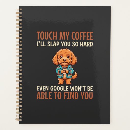 Lustiger Cockapoo Kaffeeliebhaber Planer (Vorderseite)