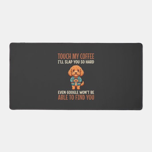 Lustiger Cockapoo-Kaffeeliebhaber Schreibtischunterlage (Vorderseite)