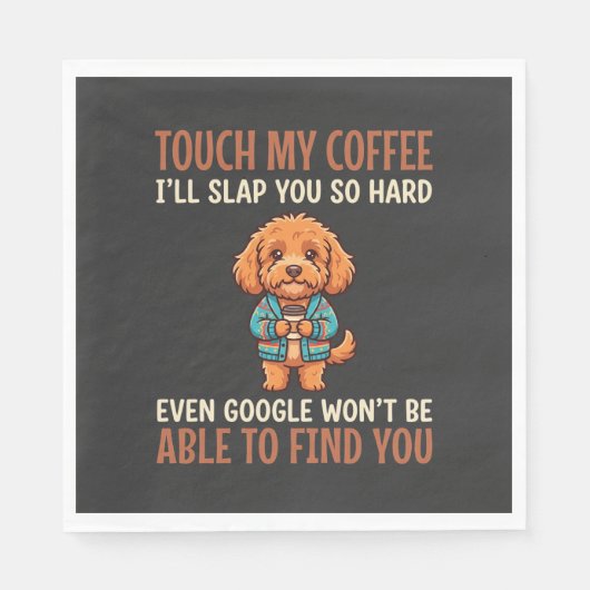 Lustiger Cockapoo Kaffeeliebhaber Serviette (Vorderseite)