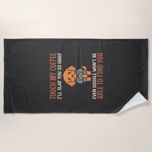 Lustiger Cockapoo Kaffeeliebhaber Strandtuch (Vorderseite)