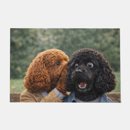 Lustiger Cockapoo-Türvorleger Hundeliebhaber Willk Fußmatte (Vorderseite)