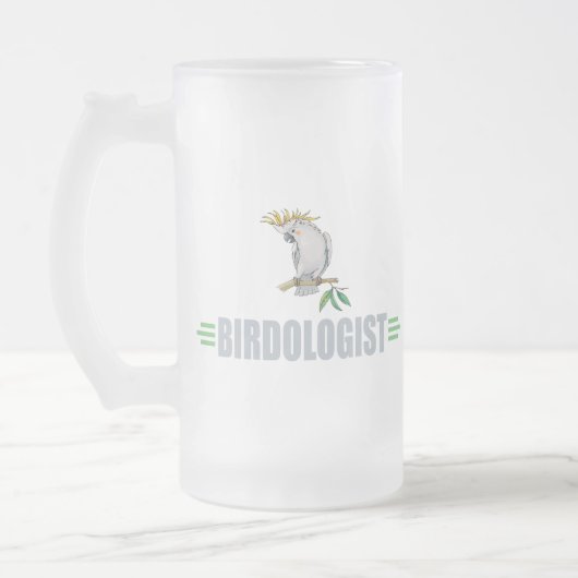 Lustiger Cockatiel Mattglas Bierglas (Links)