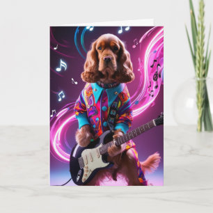 Lustiger Cocker Spaniel Rockstar Karte