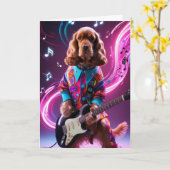 Lustiger Cocker Spaniel Rockstar Karte (Gelbe Blume)