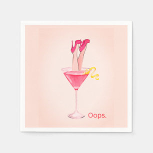 Lustiger Cocktail-Humor, einzigartige rosa Jungges Serviette