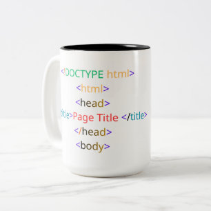 Lustiger Coding-Kaffeebecher Zweifarbige Tasse