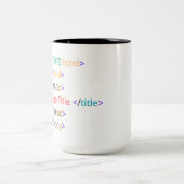 Lustiger Coding-Kaffeebecher Zweifarbige Tasse (Mittel)