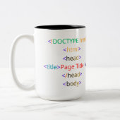 Lustiger Coding-Kaffeebecher Zweifarbige Tasse (Links)