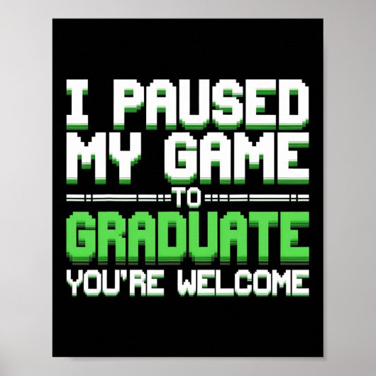 Lustiger College- oder High-School-Gamer-Abschluss Poster (Vorne)