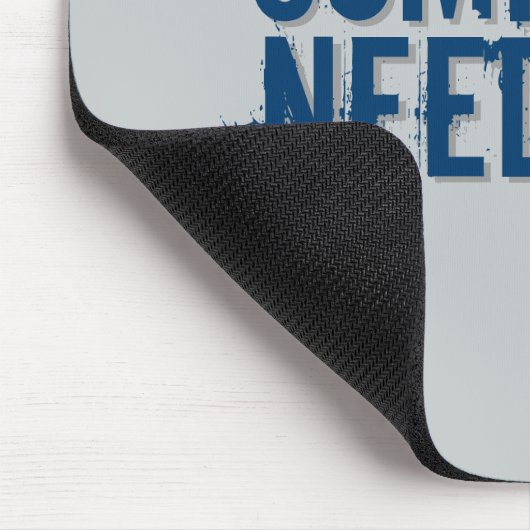 Lustiger COMPUTER BENÖTIGT MICH blau Mousepad (Ecke)