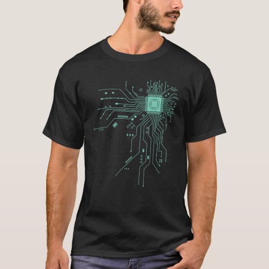 Lustiger Computer-Geek-PCB-Design CPU-Chip-Schaltk T-Shirt (Vorderseite)