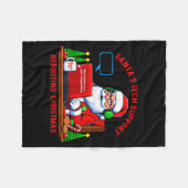 Lustiger Computer-Meme Santa's Tech-Support beim N Fleecedecke (Vorderseite (Horizontal))