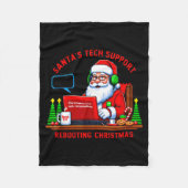 Lustiger Computer-Meme Santa's Tech-Support beim N Fleecedecke (Vorderseite)