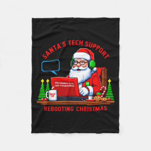 Lustiger Computer-Meme Santa's Tech-Support beim N Fleecedecke