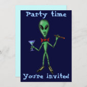 Lustiger cooler alien-Party Einladung (Vorne/Hinten)