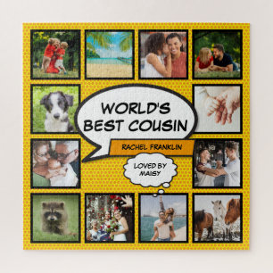 Lustiger cooler Cousin moderner Comic-Photo-Collag Puzzle