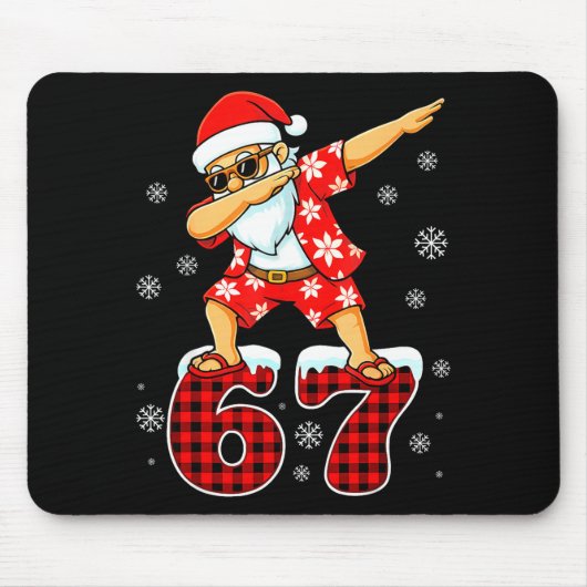 Lustiger Cooler Dabbing Weihnachtsmann Hawaii 67 M Mousepad (Vorne)