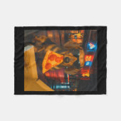 Lustiger cooler Dachshund mit Pizza-Scheibe-Meme-E Fleecedecke (Vorderseite (Horizontal))