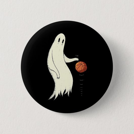 Lustiger cooler Geist dribbelt Sketll - Halloween- Button (Vorderseite)