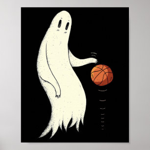 Lustiger cooler Geist dribbelt Sketll - Halloween- Poster