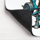 Lustiger Cooler Hai Gewichtheben Bodybuilder Muske Mousepad (Ecke)