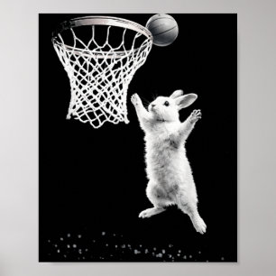 Lustiger Cooler Kaninchen Basketball Ostern für Mä Poster