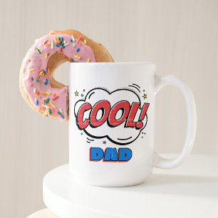 Lustiger cooler Papa Vintage-Comic- Pop-Art-Cartoo Zweifarbige Tasse