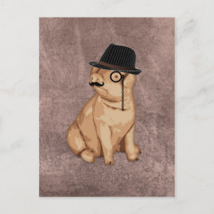 Lustiger cooler Schweinchen-Ermittler-Cartoon Postkarte